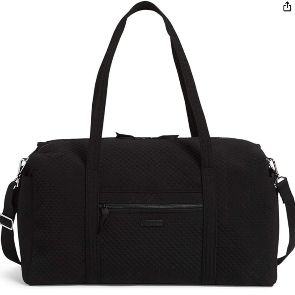 Vera Bradley Large Travel Duffel Classic Black EUC